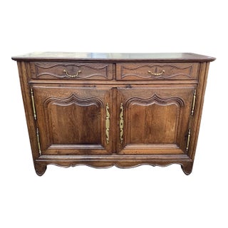 Rustic 19th C. French Oak Farmhouse Sideboard For Sale