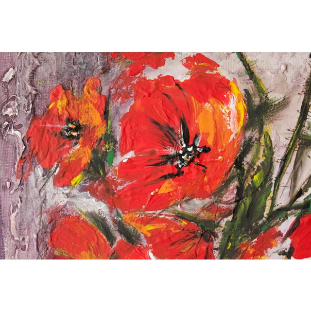 Natalia Vypritskaia, Poppy Flame, Acrylic on Canvas For Sale - Image 6 of 15