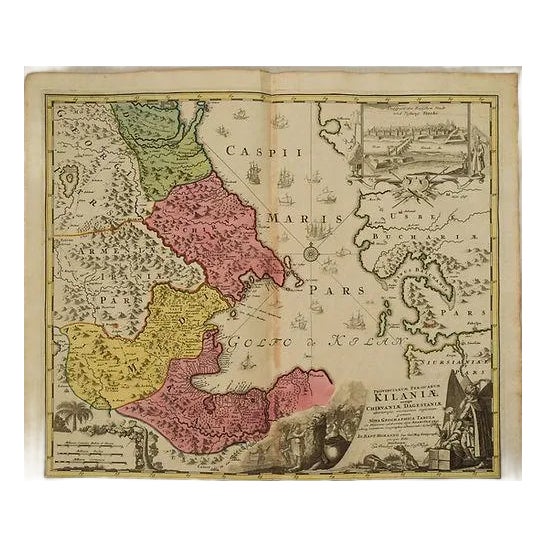 1720 Homann Map of the Caspian Sea Region For Sale