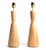 Vintage Natural Tapered Solid Wood Brass Table Lamps Mid-Century Modern, Pair For Sale - Image 16 of 18