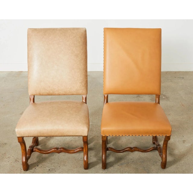 French Pair of Dennis & Leen Louis XIV Os De Mouton Hall Chairs For Sale - Image 3 of 12