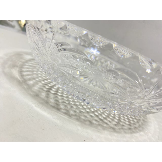 Stuart Crystal Cut Glass Bowl – Vintage 1960s Crystal Serving or Centerpiece Bowl For Sale - Image 10 of 10