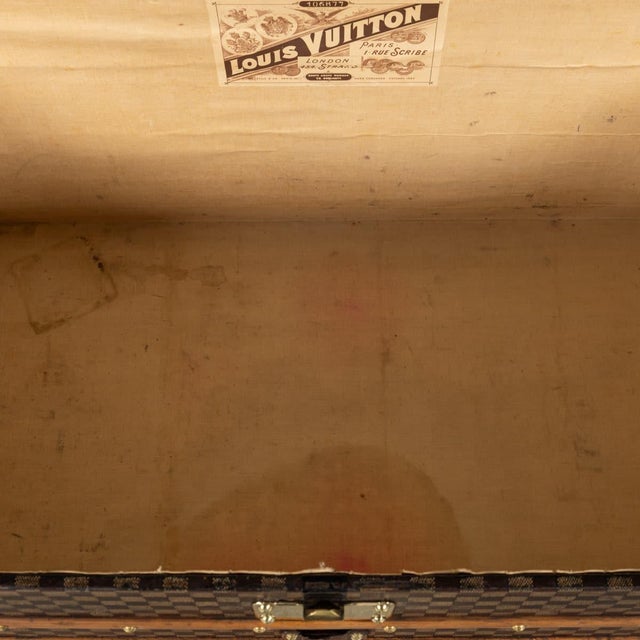 Antique French Trunk in Damier Canvas from Louis Vuitton, 1900 For Sale - Image 12 of 18