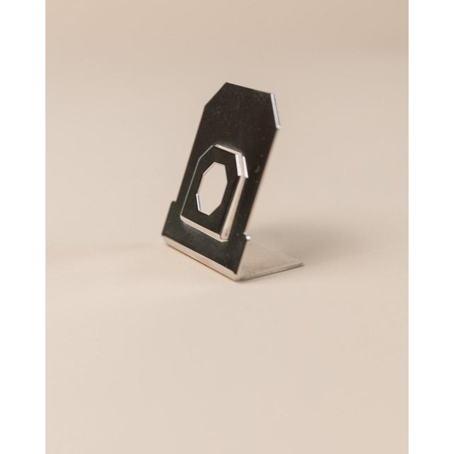 Silver Vintage Silver-Plated Place Card Holders with Octagonal Details, Italy, 1980s, Set of 6 For Sale - Image 8 of 11