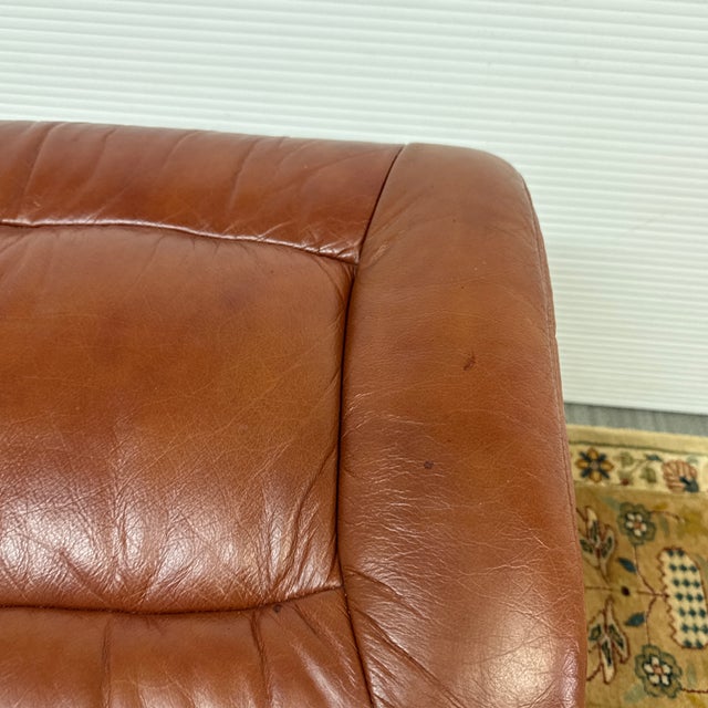 Stressless Faux Leather Footstool For Sale - Image 12 of 12