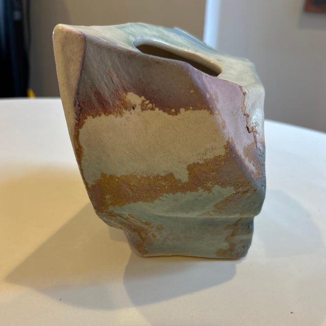 Green Tony Evans Original Vintage “Ancient Sands” Signed Pottery Vase For Sale - Image 8 of 11