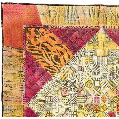 Modern Lenore Davis Diamond and Cross II Art Quilt For Sale - Image 3 of 10