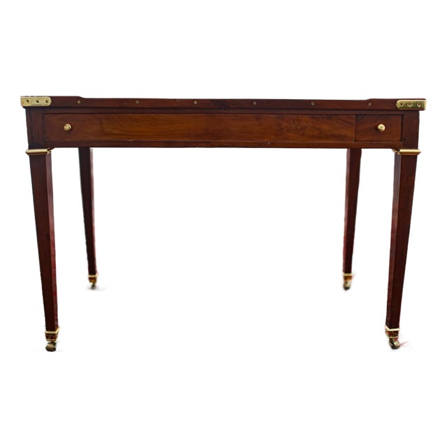 Late 18th Century Louis XVI Style Walnut & Brass Backgammon Game Table – Designer Statement Piece For Sale