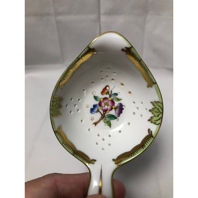 Victorian Victorian Herend Ceramic Tea Strainer For Sale - Image 3 of 5