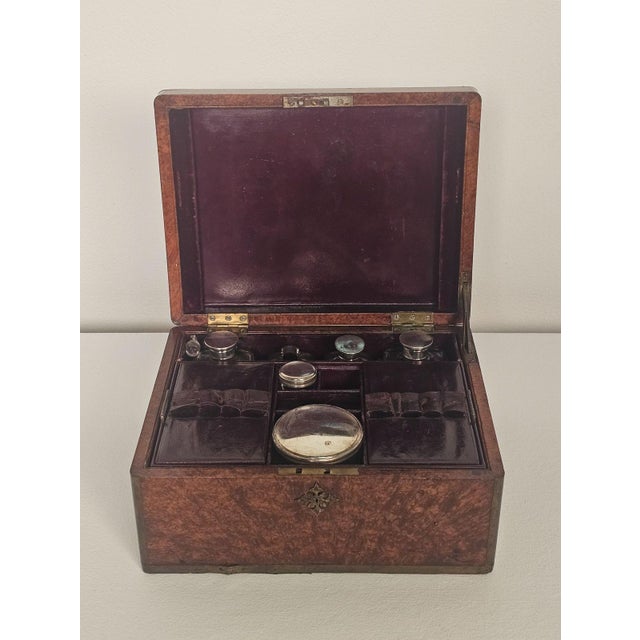 Victorian Burl Walnut Dressing Box, Victorian England, Circa 1870 For Sale - Image 3 of 9