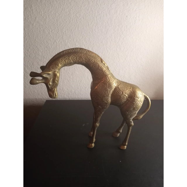 1970s Solid Hammered Brass Giraffe Figurine For Sale In Dallas - Image 6 of 8