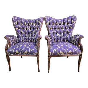 1950s Grosfeld House Neoclassical Chairs Vladimir Kagan Attribution - Set of 2