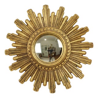 Small Sunburst Mirror in Gold, 1960s For Sale