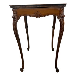 Vintage French Provincial Tall Square Table With Sculptural Turned Legs For Sale