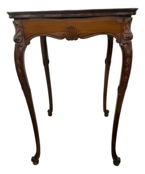 Vintage French Provincial Tall Square Table With Sculptural Turned Legs