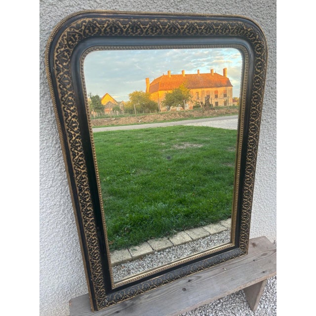 19th Century Napoleon III Mirror in Ebonized Wood and Gilding For Sale - Image 3 of 10