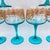 Glass 1980s Silent Pool Intricately Realised Copa Balloon Gin Glass Aqua 6pc Stem Goblets For Sale - Image 7 of 7