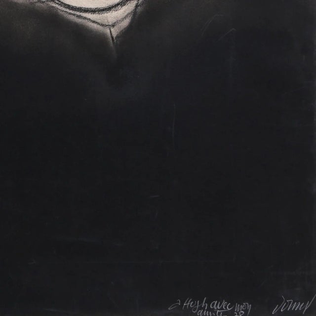 Abstract Bertrand Dorny, Black Abstract, Mixed Media Painting For Sale - Image 3 of 5