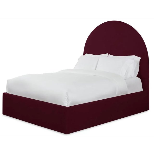 Modern Poppy Twin Bedframe, Wine Velvet For Sale - Image 3 of 4