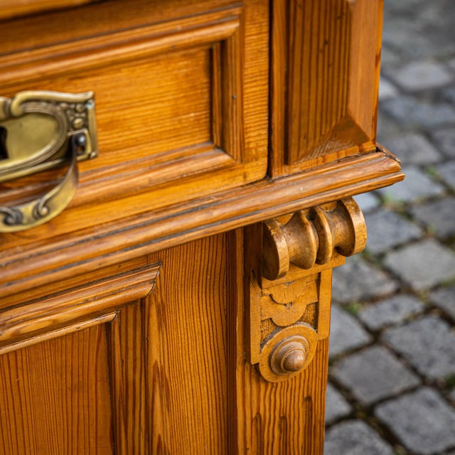 Wood Gründerzeit Writing Desk with Upper Shelves, Late 19th Century For Sale - Image 7 of 9