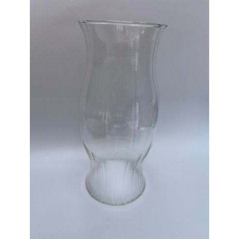 Vintage Clear Ribbed Glass Hurricane For Sale - Image 4 of 9