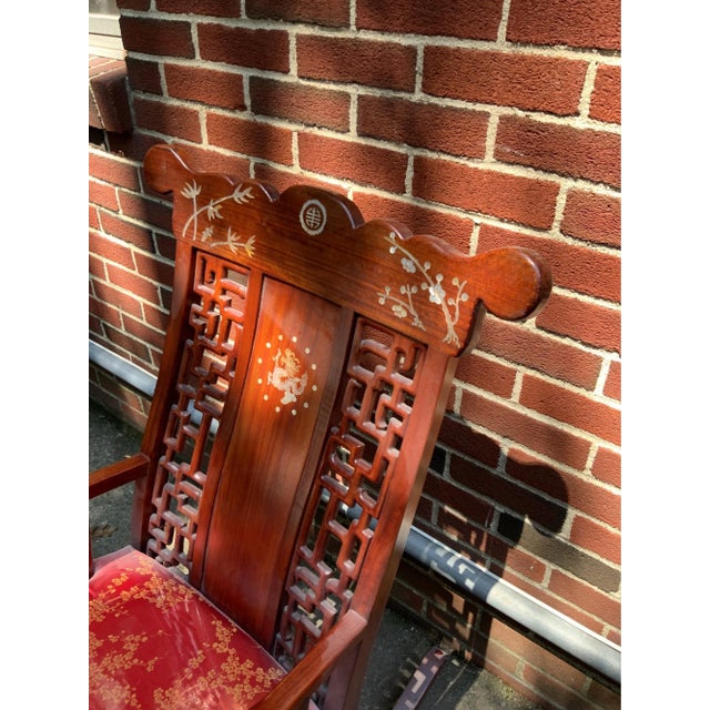 Chinoiserie Rosewood Rocking Chair For Sale - Image 11 of 11