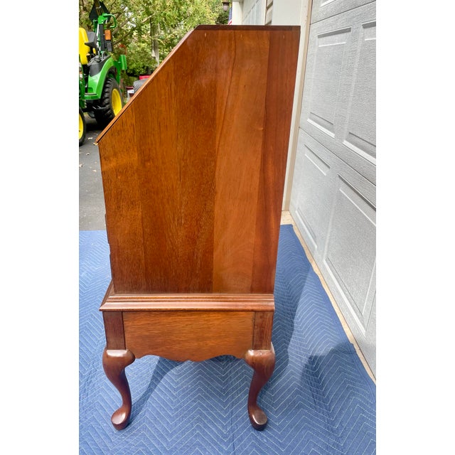 1950s Mid-Century Maddox of Jamestown Mahogany Slant Front Secretary Desk For Sale - Image 5 of 18