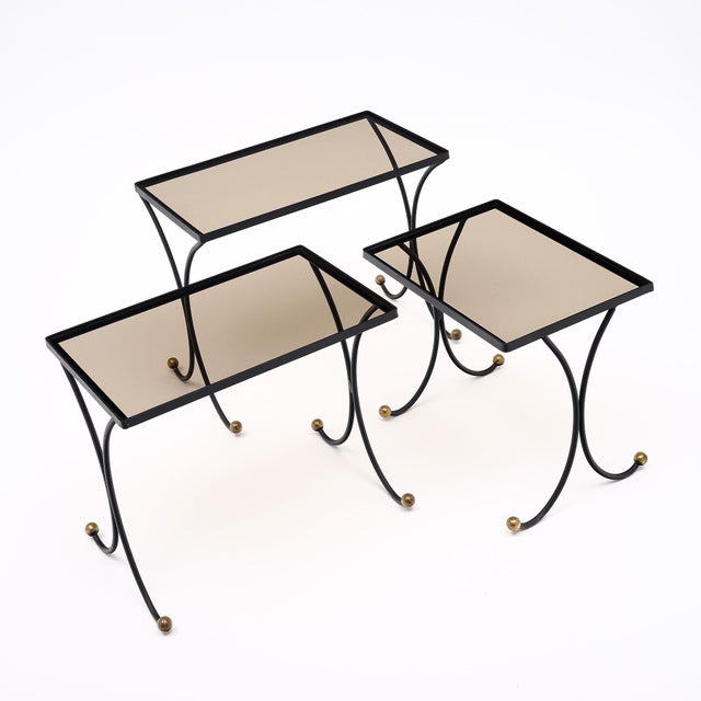 Period Mid-Century Modern French Nesting Tables For Sale - Image 4 of 9