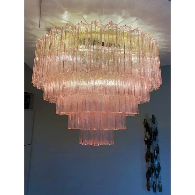 Pink Tronchi Murano Glass Flush Mount by Simoeng for Simoeng, in Exhibition Piece conditions. Designed from 2000 Up to...