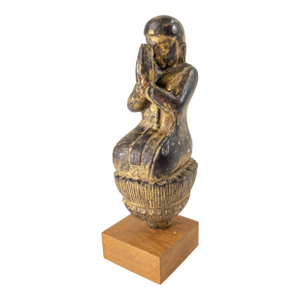 Early 20th Century South East Asian Giltwood Carving of Monk in Prayer
