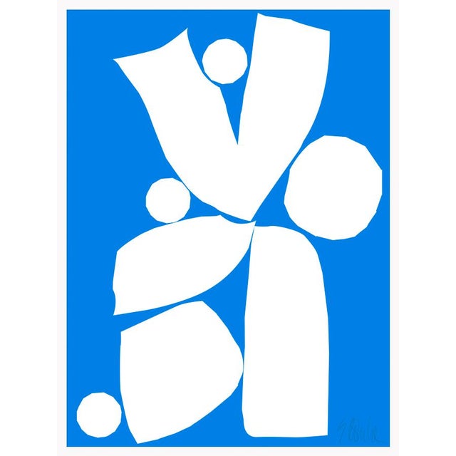 Tulip in White and Cobalt Fine Art Print 42.5" X 60" by Liz Roache For Sale In Boston - Image 6 of 6