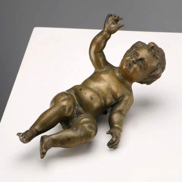 Bronze Cherub Figurine For Sale - Image 3 of 7
