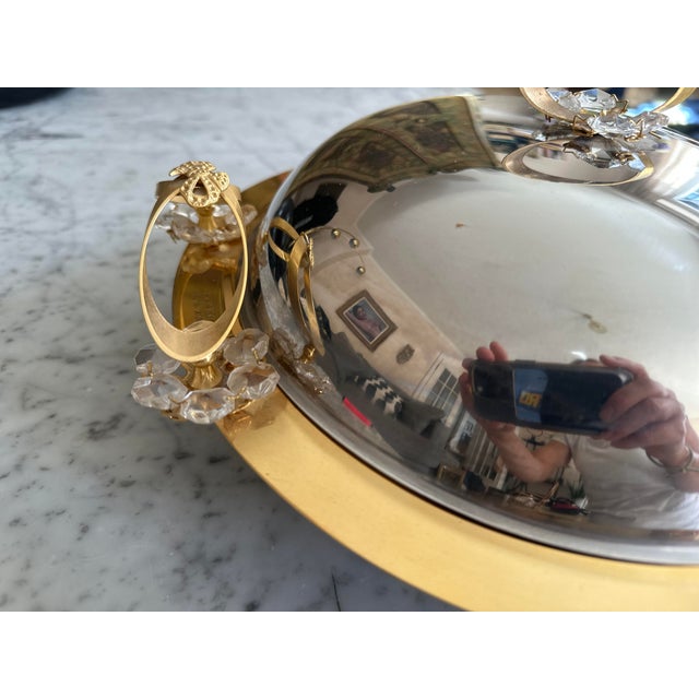 1970s Vintage Italian Serving Dish with Gilt Details, 1970s For Sale - Image 5 of 14