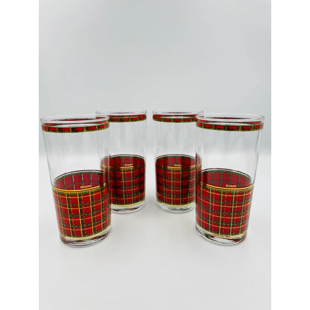 Glass Vintage Culver Tartan Tumbler Glasses - Set of 4 For Sale - Image 7 of 7