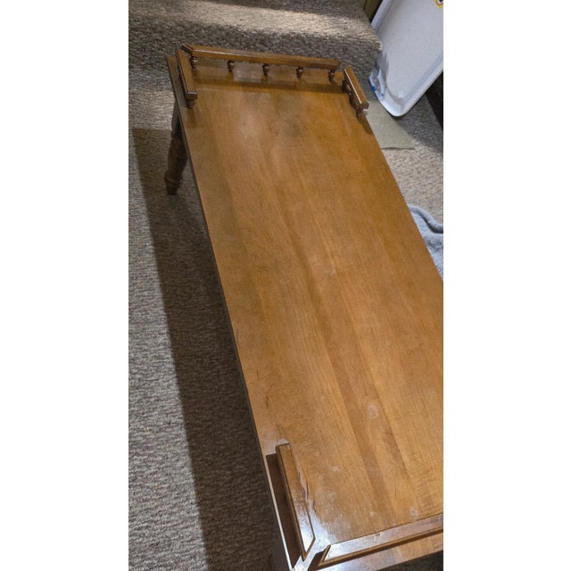 Light color wood with a solid build. This is made by Riverside in the late 1960's. This cocktail/Coffee Table has been in...