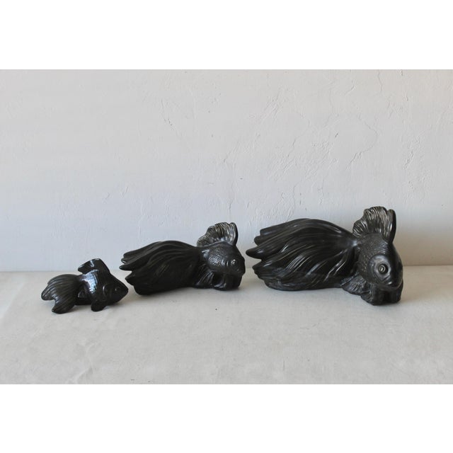 1970s Ceramic Sculptural Glazed Koi Goldfish Decorations-Set of 3 For Sale - Image 12 of 12