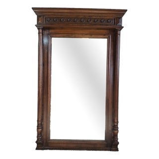 Large 19th Century Louis XVI Carved Wooden Trumeau Mirror For Sale