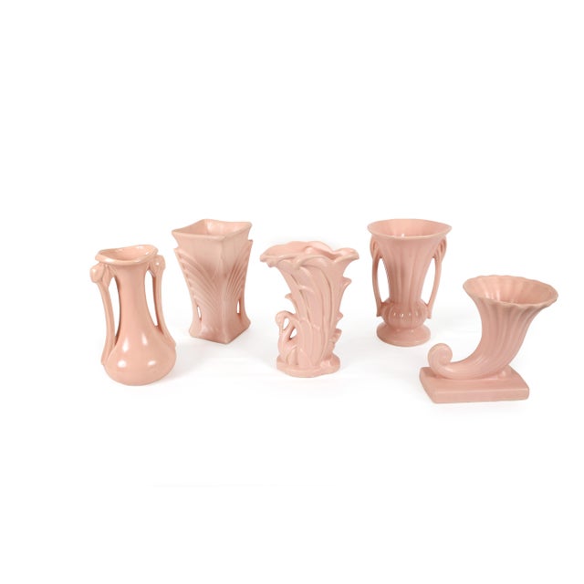 Set of 5 Vintage McCoy Vases in a Pink Matt Glaze For Sale - Image 18 of 18