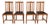 Set Four Vintage Oak Mission Style Barley Twist Oak Black Dining Room Chairs For Sale