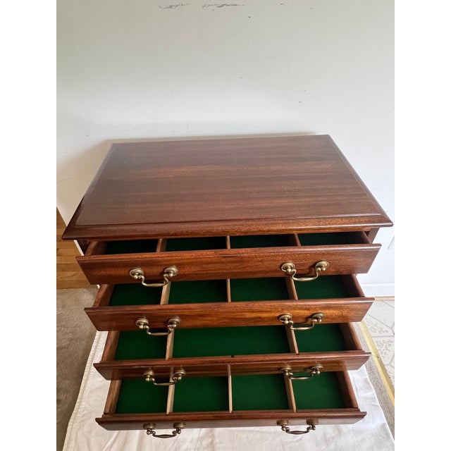 1980s Queen Anne 4Drawer Silverware Chest With Cabriole Legs Chairish