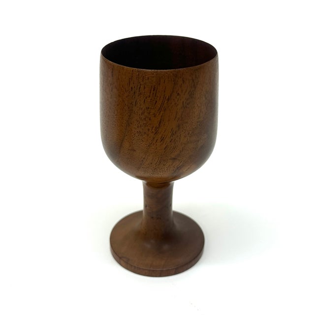 Brown Vintage Small Scale Mixed Wooden Goblet Curation - Group of 6 For Sale - Image 8 of 8