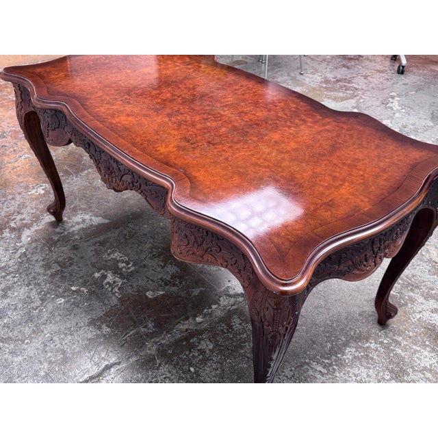 Wood Vintage Renaissance Revival Rococo Style Desk For Sale - Image 7 of 12