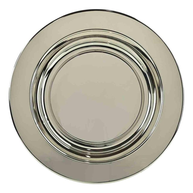 Vintage Silver Plated Centerpiece Serving Plate, Italy, 1970s For Sale