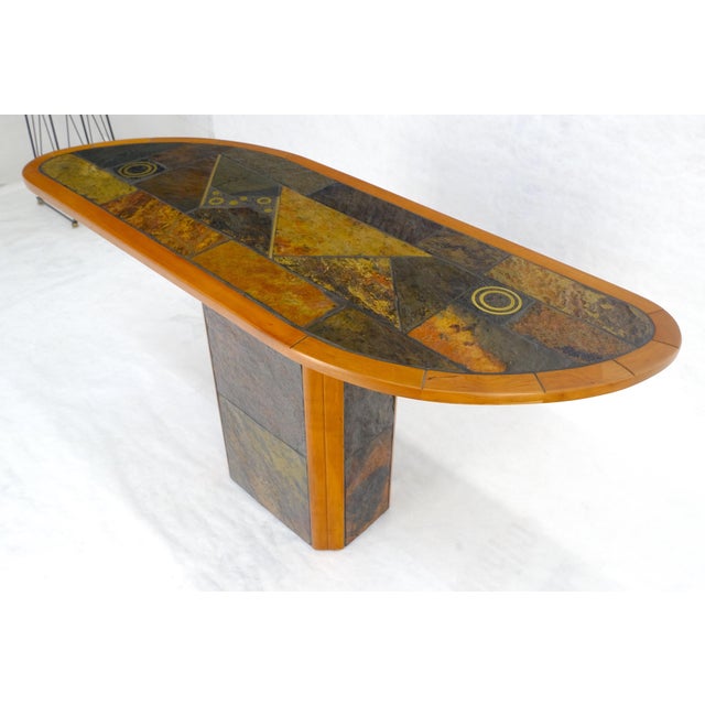 Boomerang Shape Slate Tile Top & Base Mid Century Modern Studio Coffee Table For Sale - Image 15 of 16