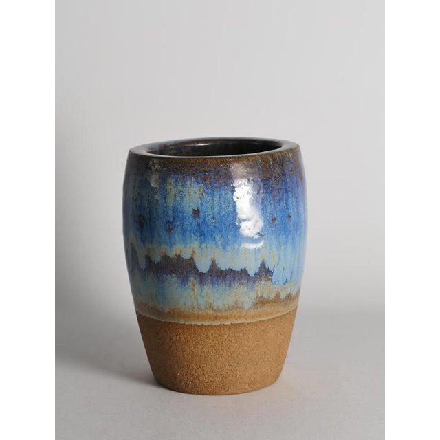 Michael Andersen & Son Blue Glazed Studio Pottery Vase by Michael Andersen & Son for Bornholm, Denmark, 1960s For Sale - Image 4 of 13