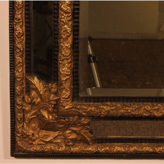 Pareclosed Mirror in Repoussé Copper and Ebony, Early 19th Century For Sale - Image 9 of 13