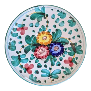 Vintage Italian Majolica Ceramic Pottery Floral Decorative Plate