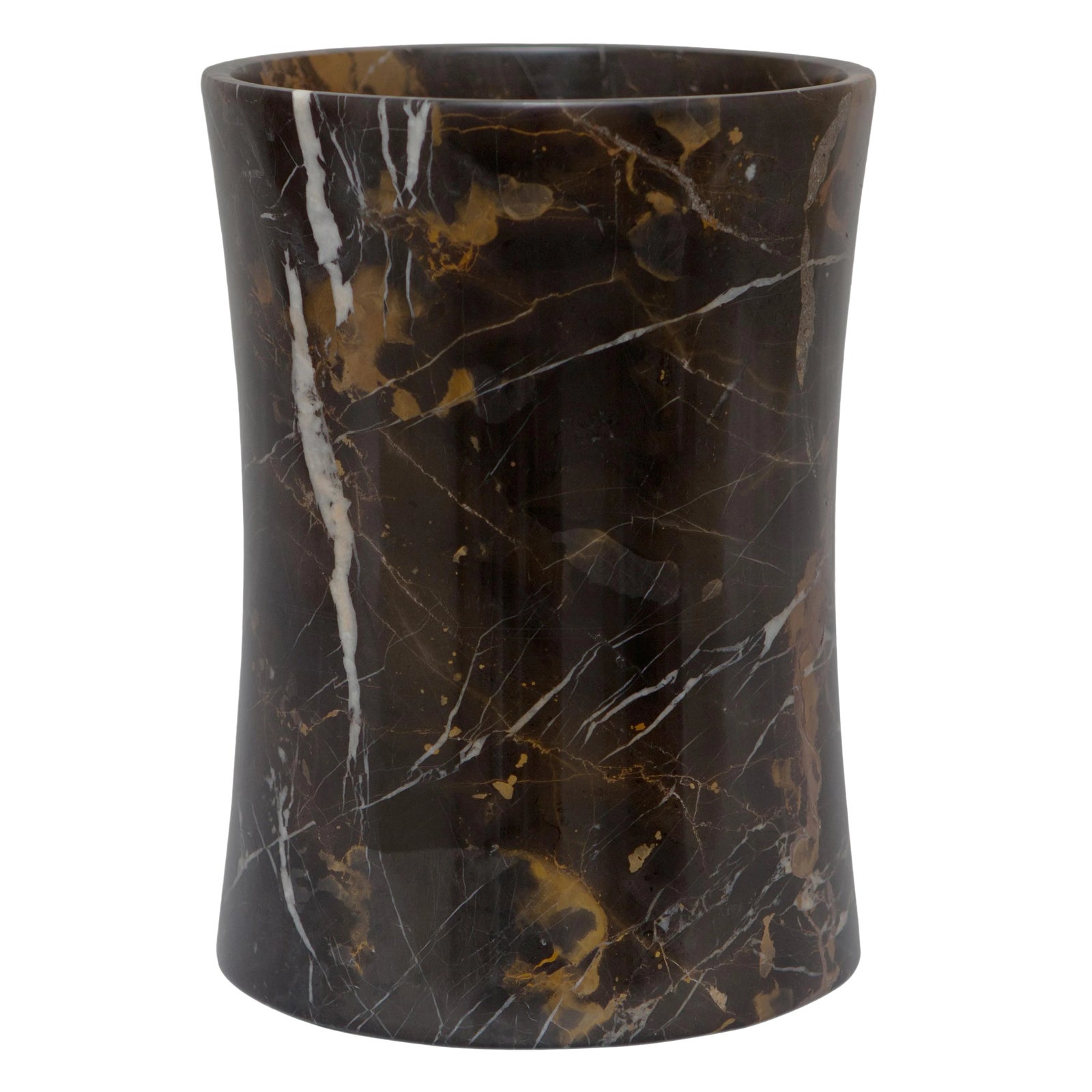 Black & Gold Marble Waste Bin Chairish