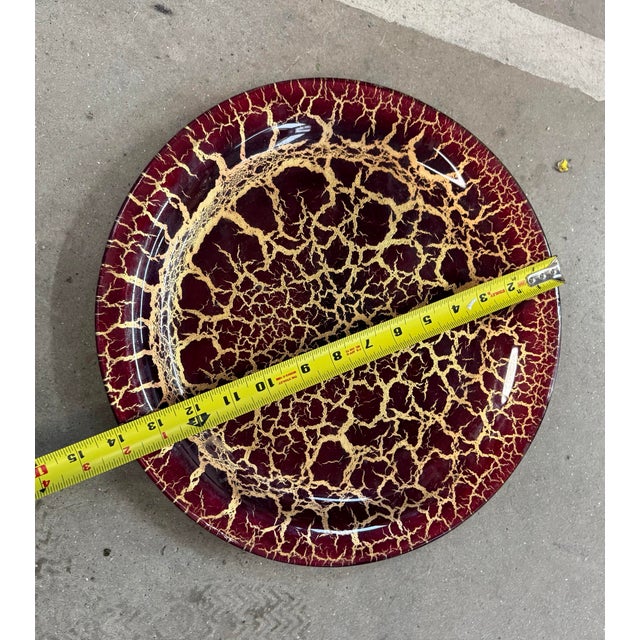 Neiman Marcus Italian 24k Gold Leaf Platter 14in Rare For Sale - Image 4 of 4