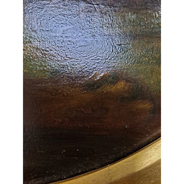 Eduard L. Roelant Mid-19th Century Oil Portrait of Two Sisters With Their Dog For Sale - Image 12 of 12